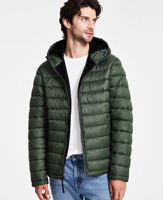 Hawke & Co. Men's Sherpa Lined Hooded Puffer Jacket