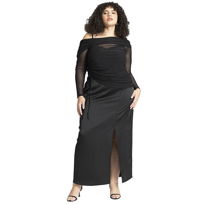 Eloquii Plus Satin Slit Skirt