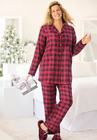 Dreams & Co. Women's Plus Size Classic Flannel Pajama Set