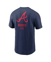 Nike Men's Navy Atlanta Braves Large Logo Back Stack T-Shirt