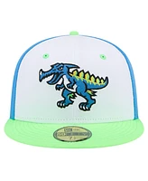 New Era Men's White Myrtle Beach Pelicans Theme Night Pelisaurus Rex 59FIFTY Fitted Hat