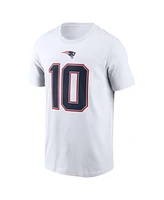 Nike Men's Drake Maye White New England Patriots 2024 Nfl Draft Player Name Number T-Shirt