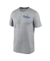 Nike Men's Heather Charcoal Philadelphia Phillies Authentic Collection Early Work Tri-Blend Performance T-Shirt