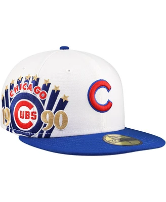 New Era Men's White/Royal Chicago Cubs Major Sidepatch 59FIFTY Fitted Hat