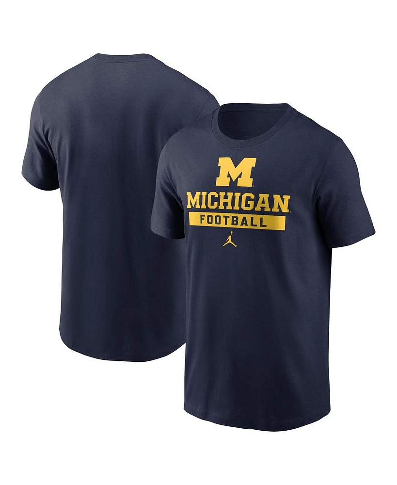 Jordan Men's Navy Michigan Wolverines Football T-Shirt