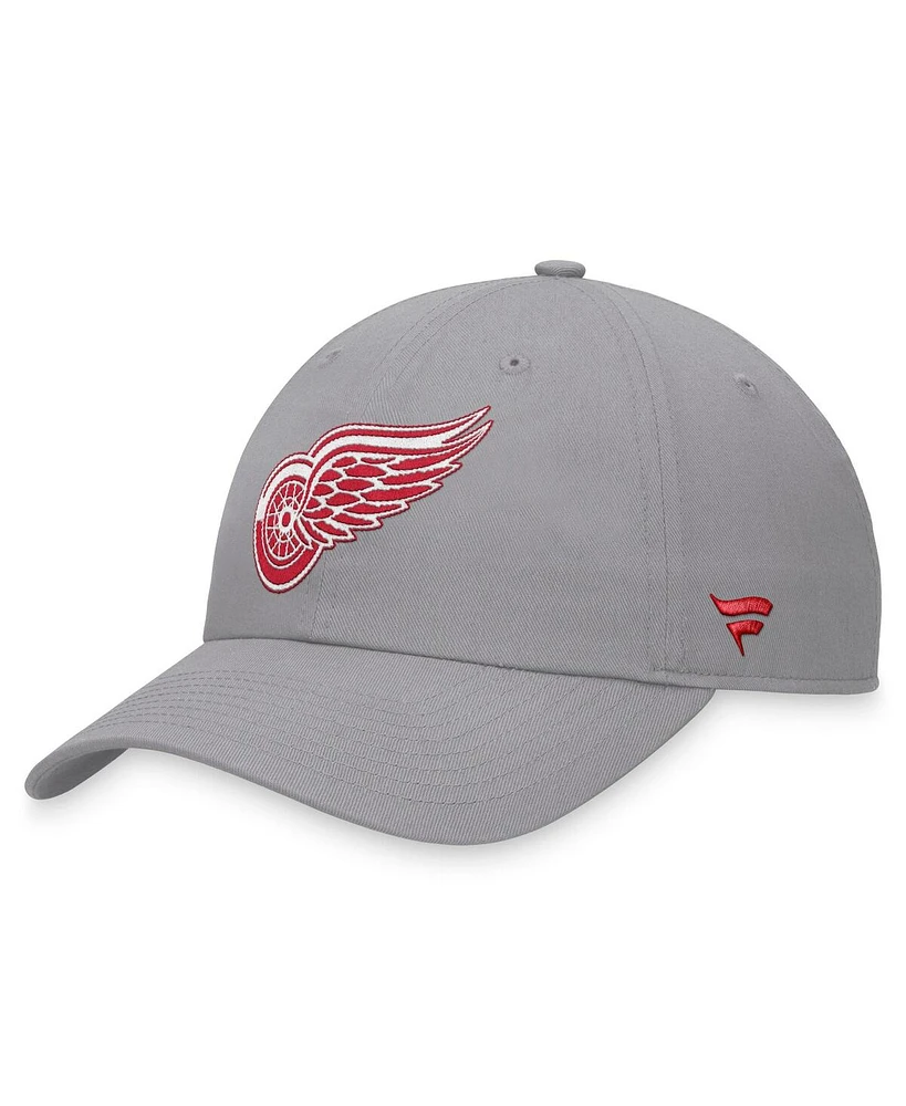 Fanatics Men's Gray Detroit Red Wings Extra Time Adjustable Hat