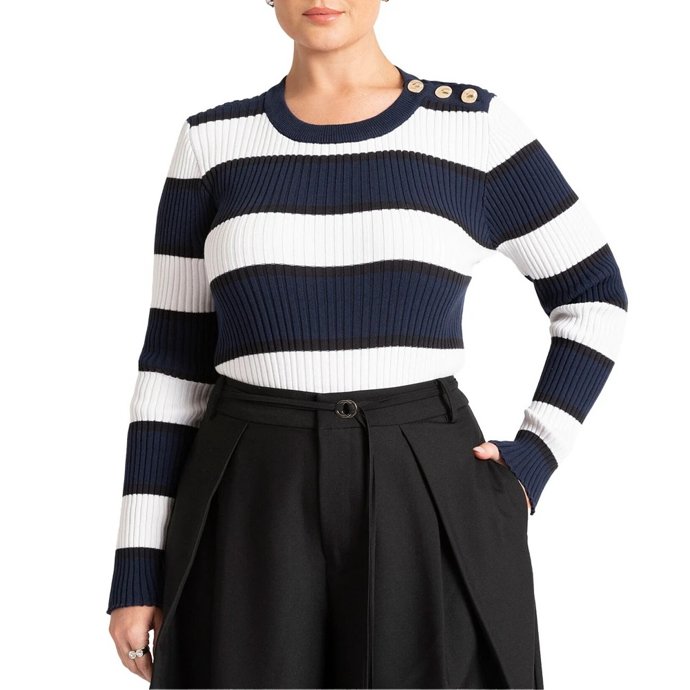 Eloquii Plus Size Hardware Detail Sweater