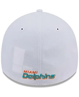 New Era Men's White Miami Dolphins Main 39THIRTY Flex Hat