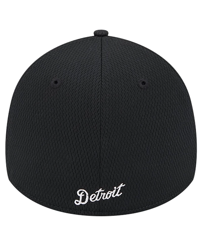 New Era Men's Black Detroit Tigers Active Dash Mark 39THIRTY Flex Hat