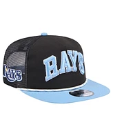 New Era Men's Black Tampa Bay Rays Throwback Meshback Golfer Hat