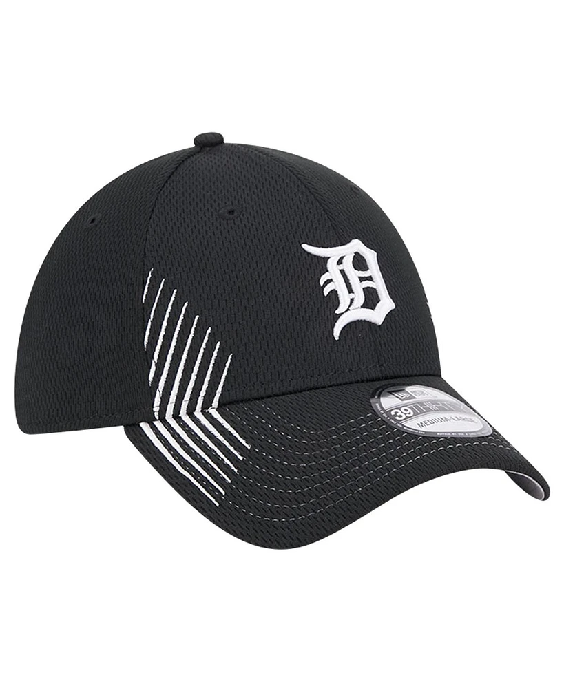 New Era Men's Black Detroit Tigers Active Dash Mark 39THIRTY Flex Hat