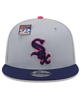 New Era Men's Gray/Navy Chicago White Sox Raspberry Big League Chew Flavor Pack 9FIFTY Snapback Hat