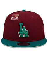 New Era Men's Cardinal/Green Los Angeles Dodgers Strawberry Big League Chew Flavor Pack 9FIFTY Snapback Hat