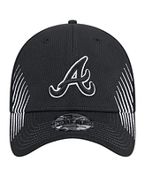 New Era Men's Black Atlanta Braves Active Dash Mark 39THIRTY Flex Hat