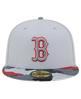 New Era Men's Gray Boston Red Sox Active Team Camo 59FIFTY Fitted Hat