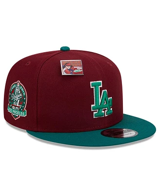 New Era Men's Cardinal/Green Los Angeles Dodgers Strawberry Big League Chew Flavor Pack 9FIFTY Snapback Hat