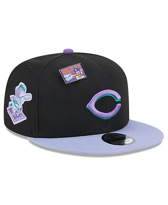 New Era Men's Black/Purple Cincinnati Reds Grape Big League Chew Flavor Pack 9FIFTY Snapback Hat