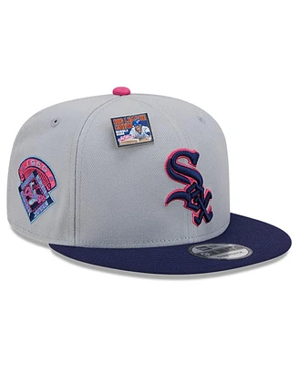 New Era Men's Gray/Navy Chicago White Sox Raspberry Big League Chew Flavor Pack 9FIFTY Snapback Hat