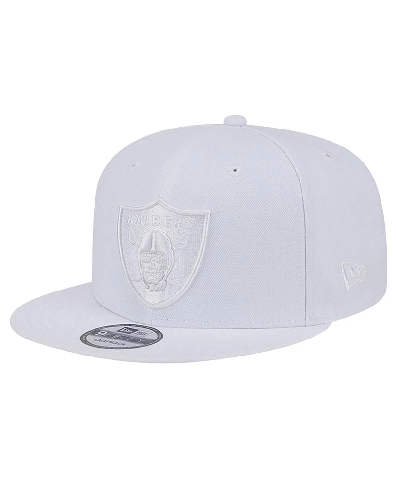 New Era Men's Las Vegas Raiders Main White on White 9FIFTY Snapback Hat