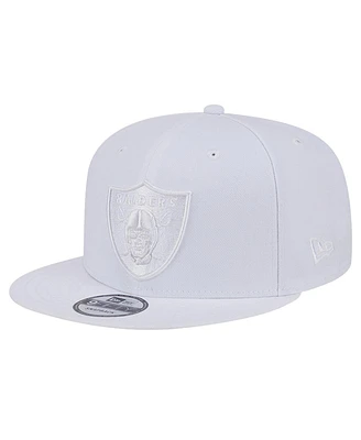 New Era Men's Las Vegas Raiders Main White on White 9FIFTY Snapback Hat