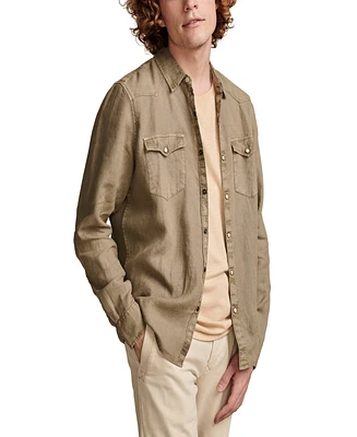 Lucky Brand Men's Linen Western Long Sleeve Shirt