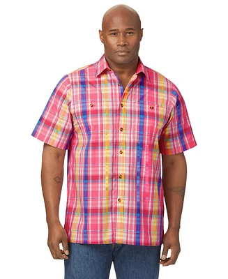 KingSize Big & Tall Short-Sleeve Plaid Sport Shirt