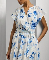 Lauren Ralph Lauren Women's Printed Cotton Belted Dress