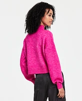 Dkny Jeans Women's Boxy Cropped Mock-Neck Sweater