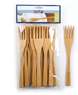 Rsvp International Wood 12 Piece 6.75"Fork Set