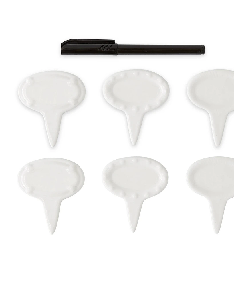 Rsvp International Porcelain 6 Piece 3" Oval Cheese Marker Set