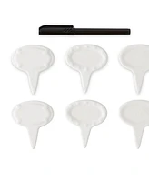 Rsvp International Porcelain 6 Piece 3" Oval Cheese Marker Set