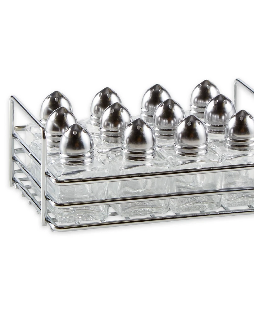 Rsvp International Glass Stainless Steel 13 Piece 1/2 Ounce Mini Salt Pepper Shaker Set