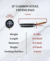 Alva Forest Pre-Seasoned 11" Carbon Steel Pan Seasoned w/ Natural Mineral Oil, Non-Toxic Pfas, Pfoa & Ptfe Free, Naturally Nonstick Blue Carbon Fry Pa