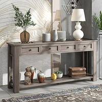 Streamdale Furniture Console Table/Sofa Table With Storage Drawers And Bottom Shelf For Entryway Hallway