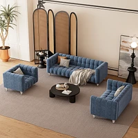 Streamdale Furniture 3-Piece Modern Sofa Set With Tufted Backrest