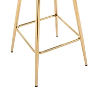 26 Inch Set Of 2 Bar Stools, With Chrome Footrest And Base Velvet + Leg Simple Barstool
