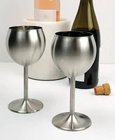 Rsvp International Endurance Stainless Steel Wine Glass Set 2 Piece 3x3x7"