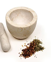 Rsvp International Beige Marble Mortar Pestle Set