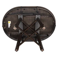 Oak Wood Farmhouse Dining Table with Extendable Leaf