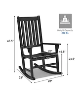 Vebreda Indoor Outdoor Wooden High Back Rocking Chair