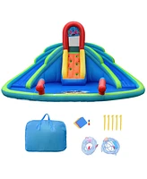 Costway Inflatable Bounce House Kids Water Splash Pool Dual Slides without Blower
