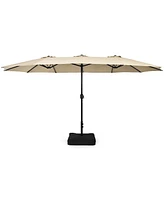 15 Ft Patio Double Sided Umbrella Outdoor Market