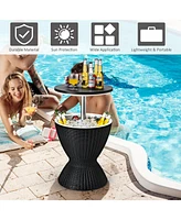 8 Gallon 3 1 Patio Rattan Cooler Bar Table Adjust Ice Bucket