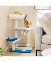 Costway Ocean-themed Cat Tree with Sisal Covered Scratching Posts Hanging Interactive Toys