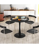 Costway 31.5" Round Dining Table with Anti-Slip Pp Ring Modern Bistro Table for Dining Room