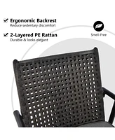 360° Swivel Bar Stool Set of 2 Counter Height Bar Chair with Metal Frame