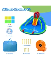 Costway Inflatable Bounce House Water Splash Pool Dual Slide Climbing Wall