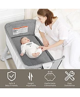 Baby Side Bassinet Bedside Sleeper Washable Mattress Height Adjustable