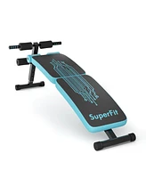 Costway Folding Weight Bench Adjustable Sit-up Board Curved Decline Bench