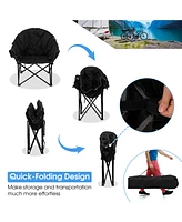 Costway Folding Camping Moon Padded Chair with Carry Bag